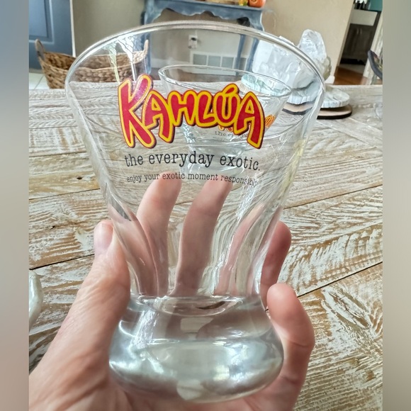 Set of 2 Kahlua Liqueur 6 oz Cocktail Glasses "The Everyday Exotic" 3-3/4" Tall - Picture 3 of 4